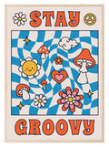 70's Inspired Stay Groovy Print | Fun Bright Wall Art - Larosier Prints