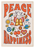 70's Inspired Peace & Happiness Print | Positive Mindfulness Wall Art - Larosier Prints