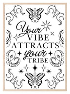 Your Vibe Attracts Your Tribe Print | Celestial Wall Art - Larosier Prints