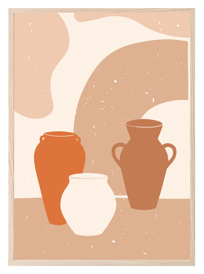 Abstract Jug Art Print | Terracotta Wall Art