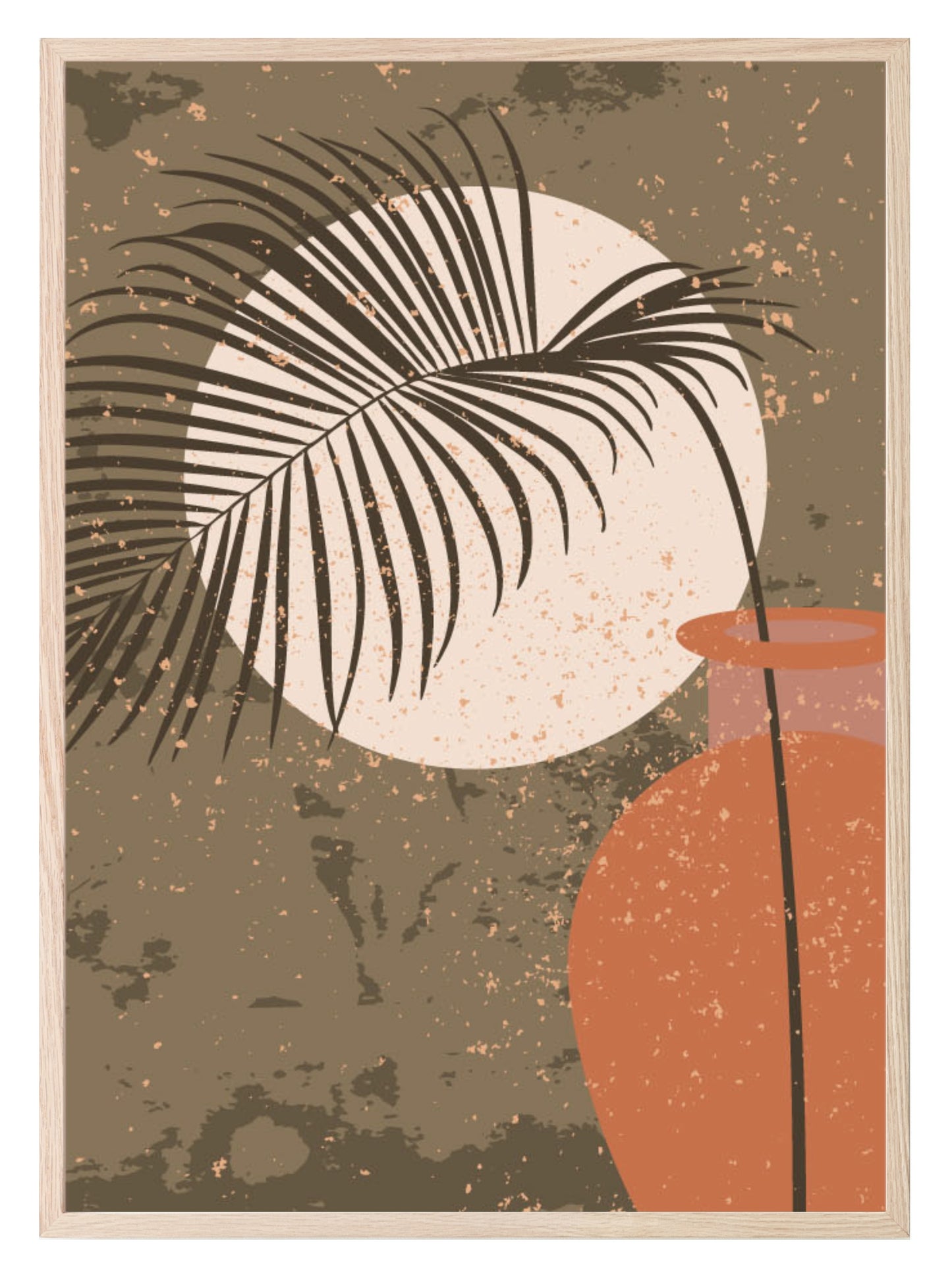 Autumnal Vase & Moon Print | Abstract Wall Art