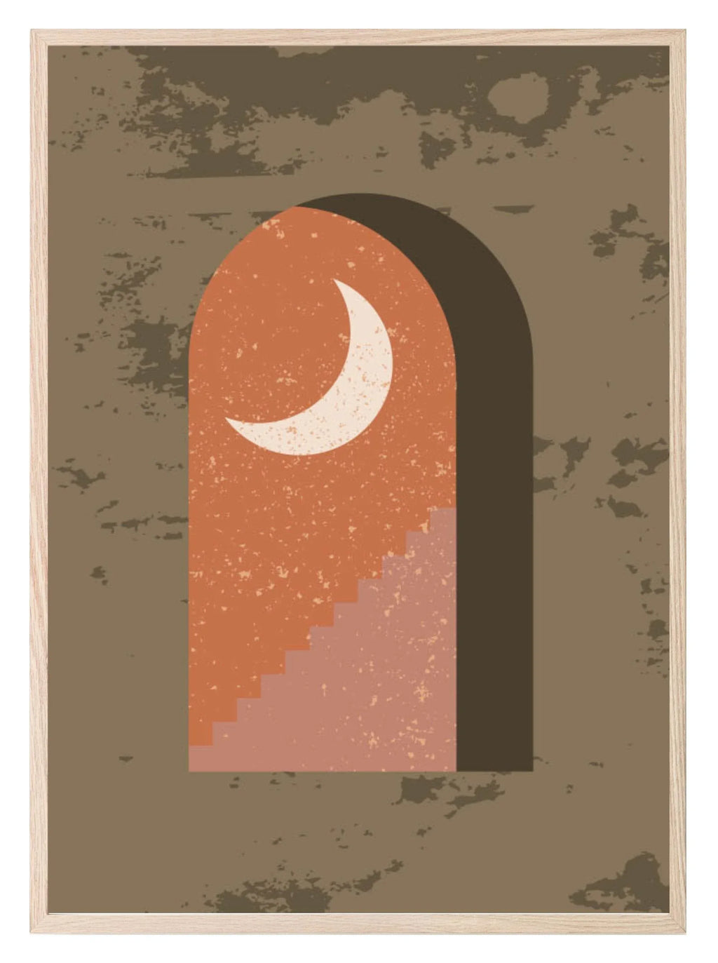 Autumnal Arch & Moon Print | Abstract Wall Art - Larosier Prints