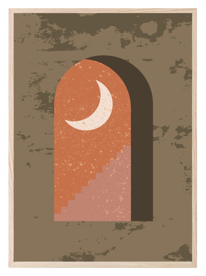 Autumnal Arch & Moon Print | Abstract Wall Art