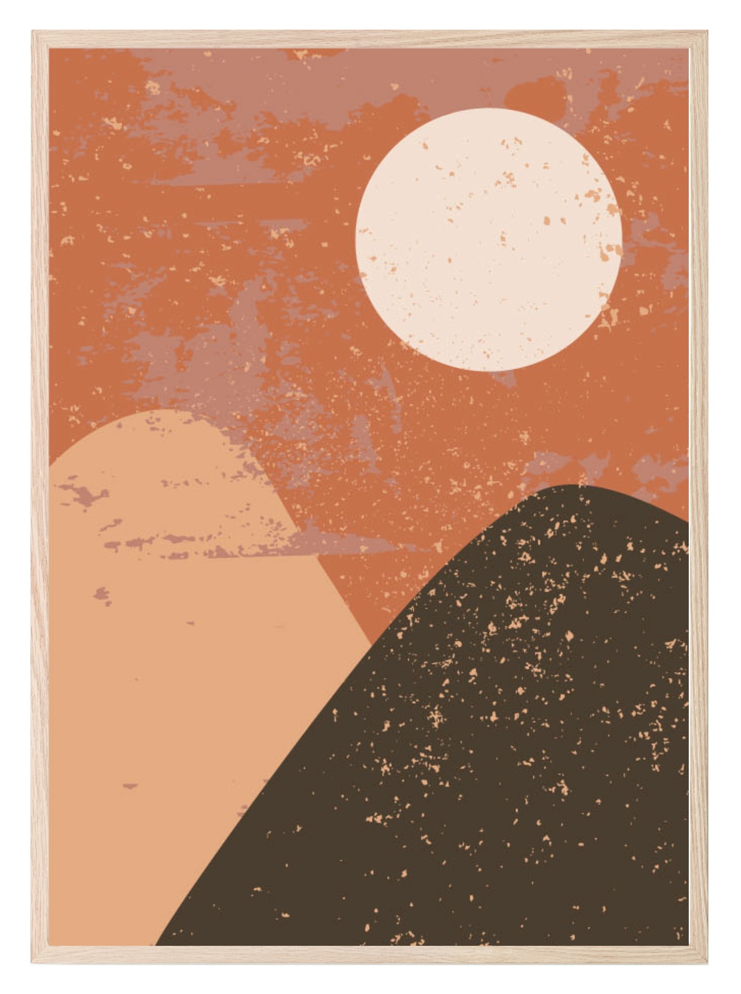 Autumnal Moon Landscape Print | Abstract Wall Art