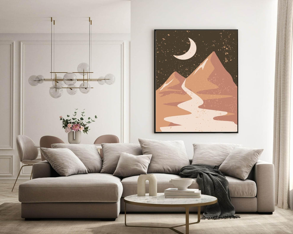 Autumnal Moon Landscape Print | Abstract Wall Art - Larosier Prints