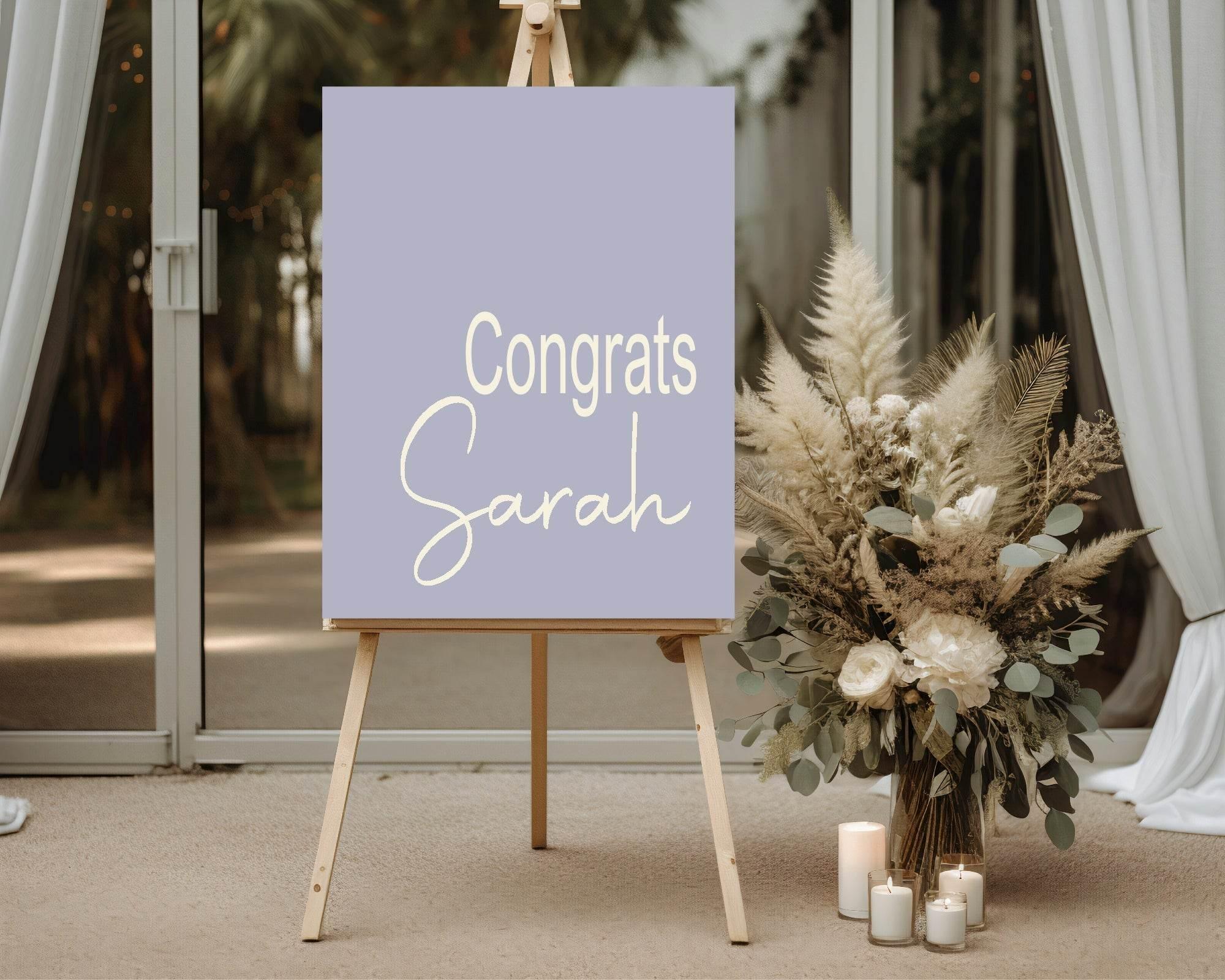 Pastel Congrats Party Sign - Larosier Prints