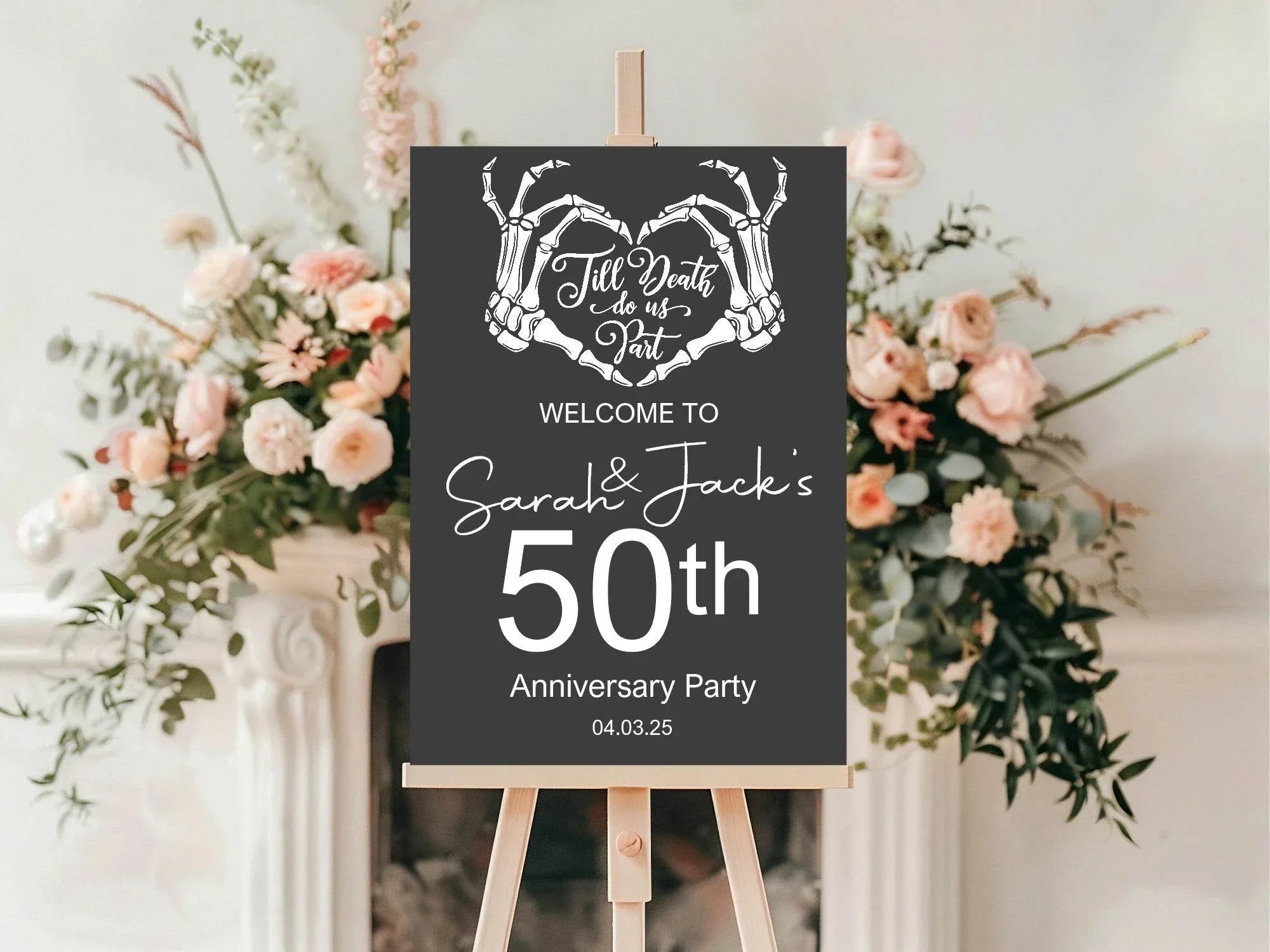 Gothic Welcome Anniversary Party Sign - Larosier Prints