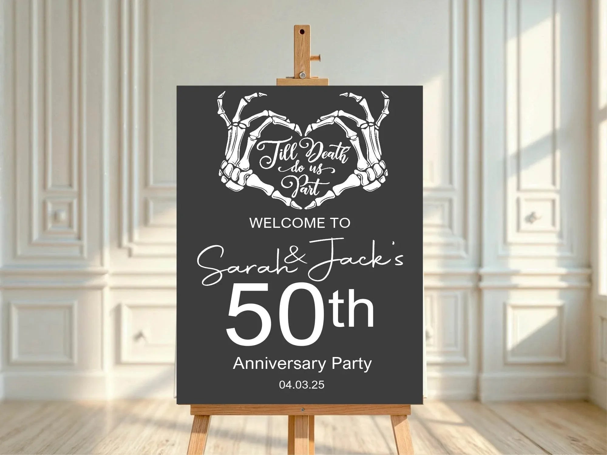 Gothic Welcome Anniversary Party Sign - Larosier Prints