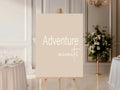 Adventure Awaits Party Sign | Beige, Blue, Pink, Lilac & Green - Larosier Prints