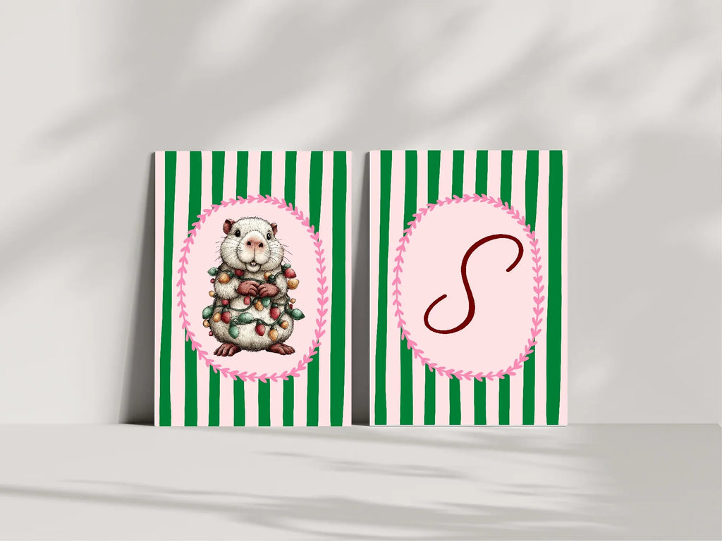 Christmas Capybara Letter to Santa Kit inc Personalised Forever Print - Larosier Prints