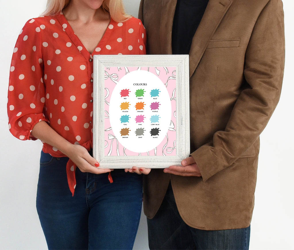 Pink Bow Colours Poster | Educational Wall Art