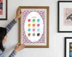 Pink Football Colours Poster | Educational Wall Art
