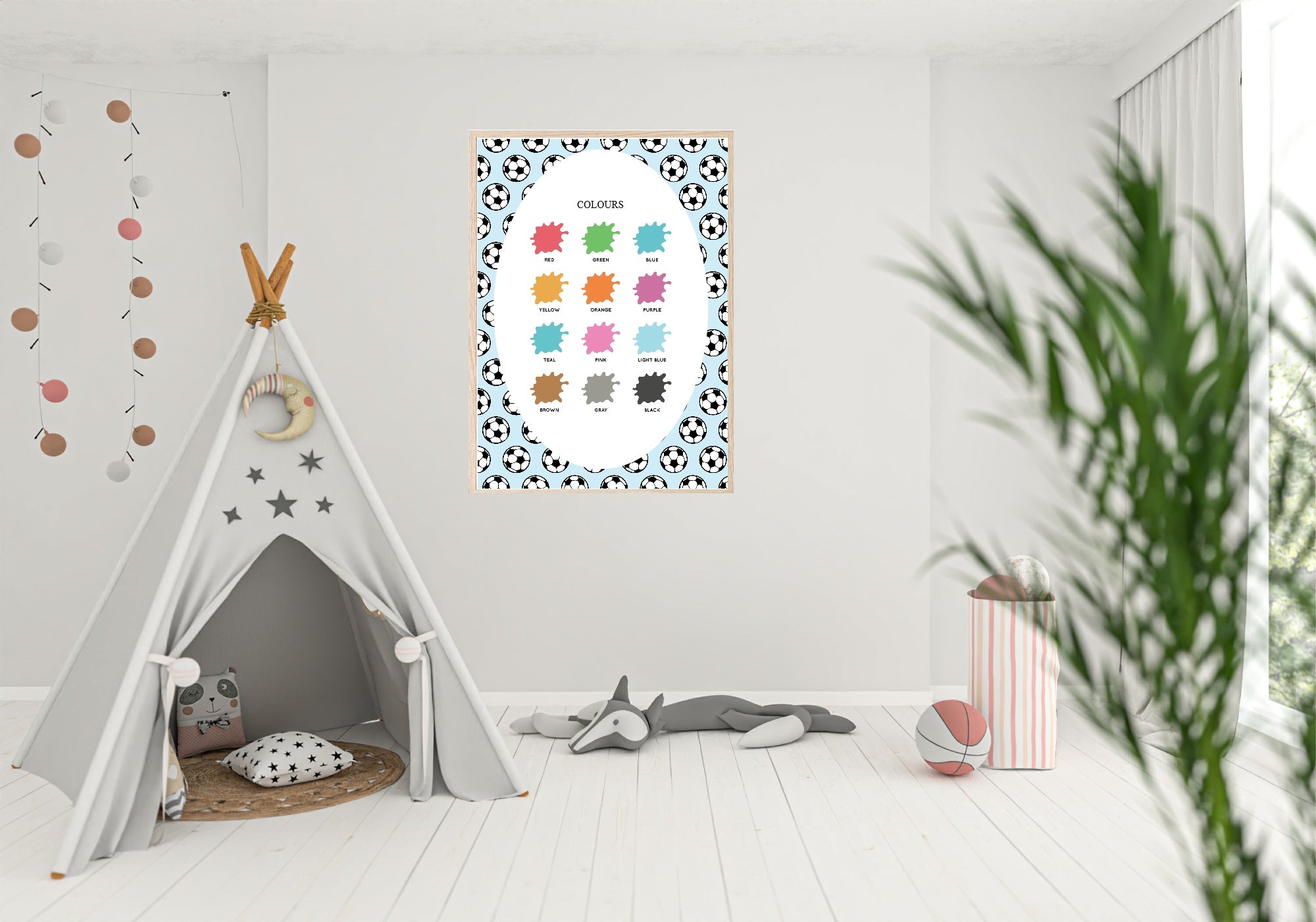 Blue Football Colours Poster | Educational Wall Art