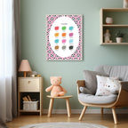 Pink Football Colours Poster | Educational Wall Art