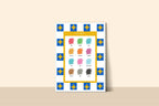 Blue Checked & Stars Colours Poster | Educational Wall Art