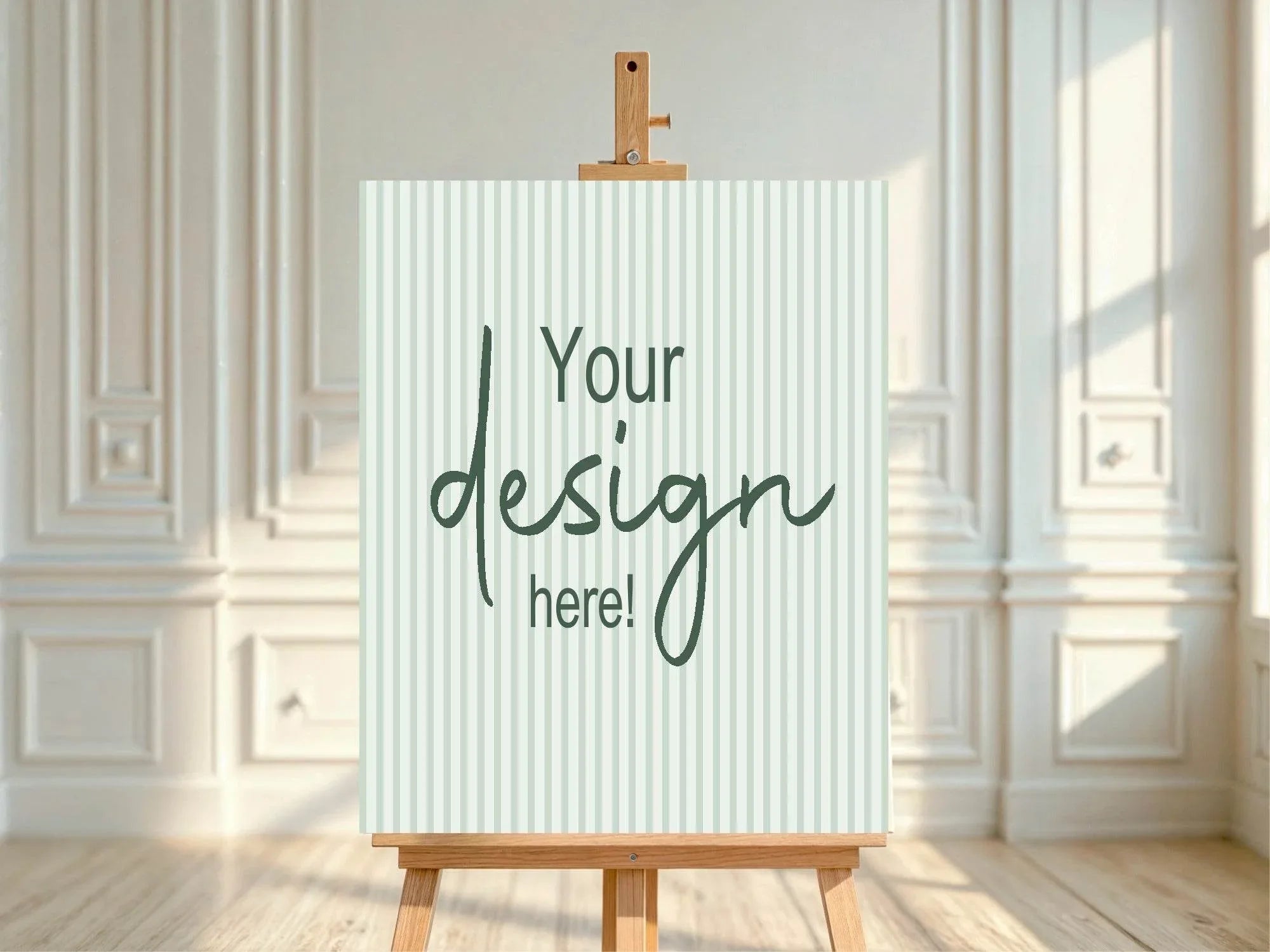 Sage Green Stripe Custom Bespoke Party Sign - Larosier Prints