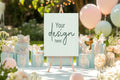 Sage Green Stripe Custom Bespoke Party Sign - Larosier Prints