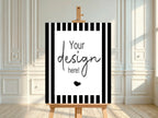 Black & White Stripe Custom Bespoke Party Sign - Larosier Prints