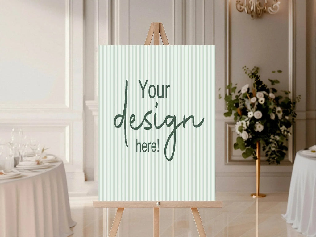 Sage Green Stripe Custom Bespoke Party Sign - Larosier Prints
