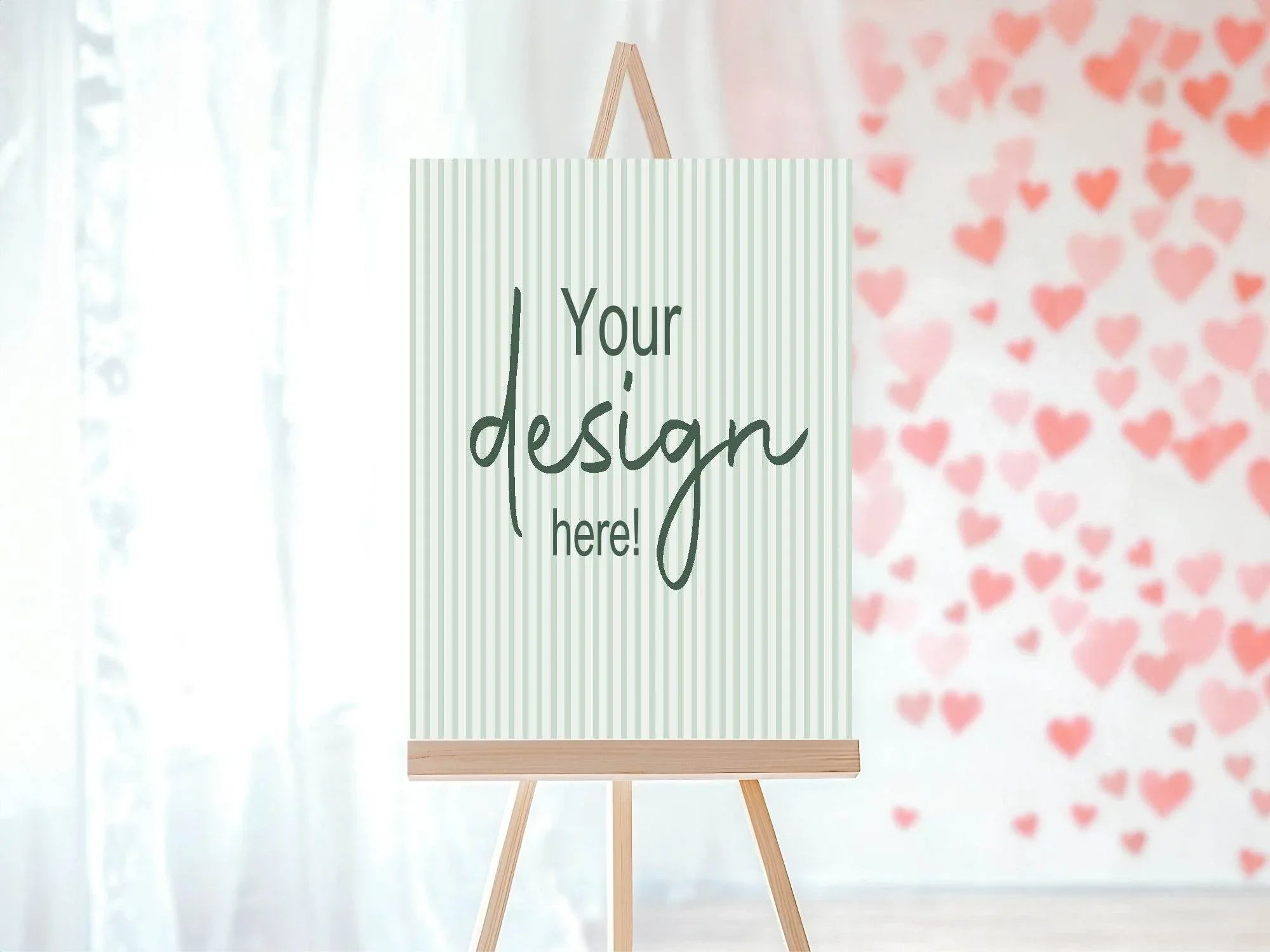 Sage Green Stripe Custom Bespoke Party Sign - Larosier Prints