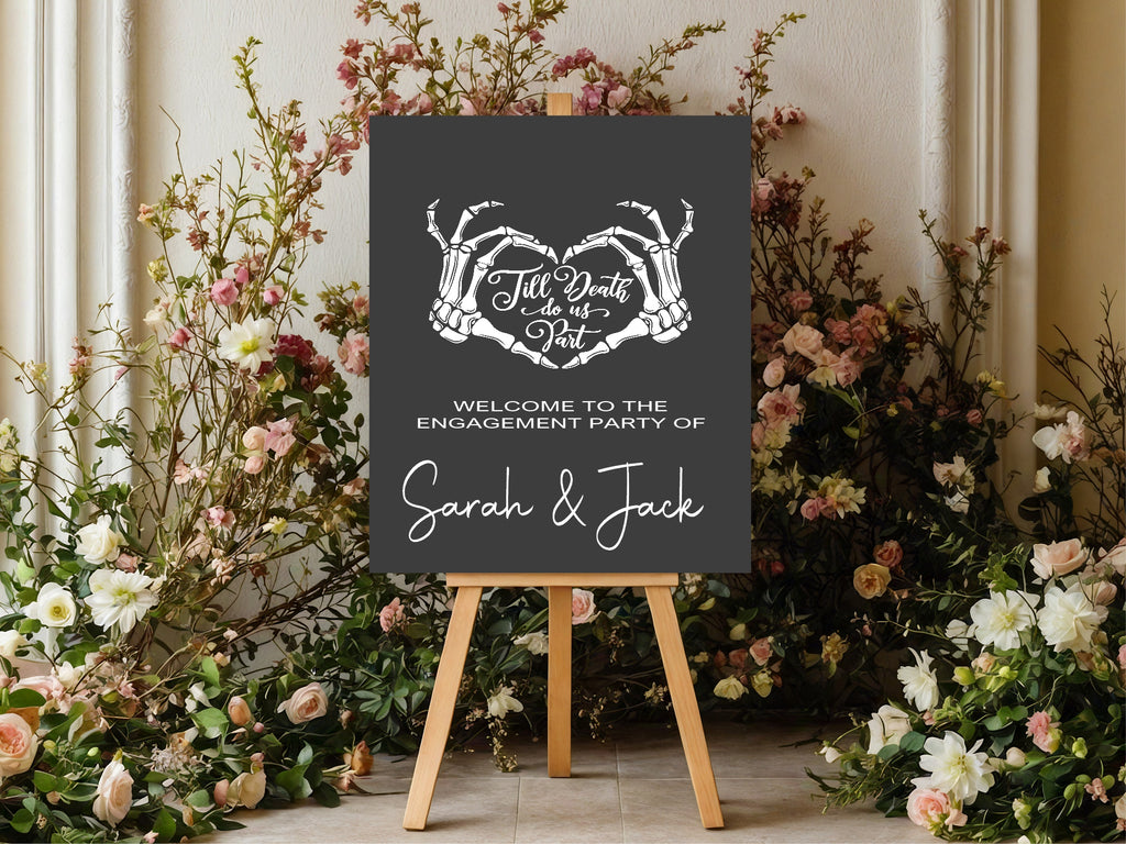 Gothic Engagement Party Invitations | Till Death Do Us Part | Pack of 10