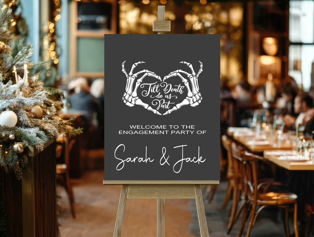Gothic Engagement Party Invitations | Till Death Do Us Part | Pack of 10