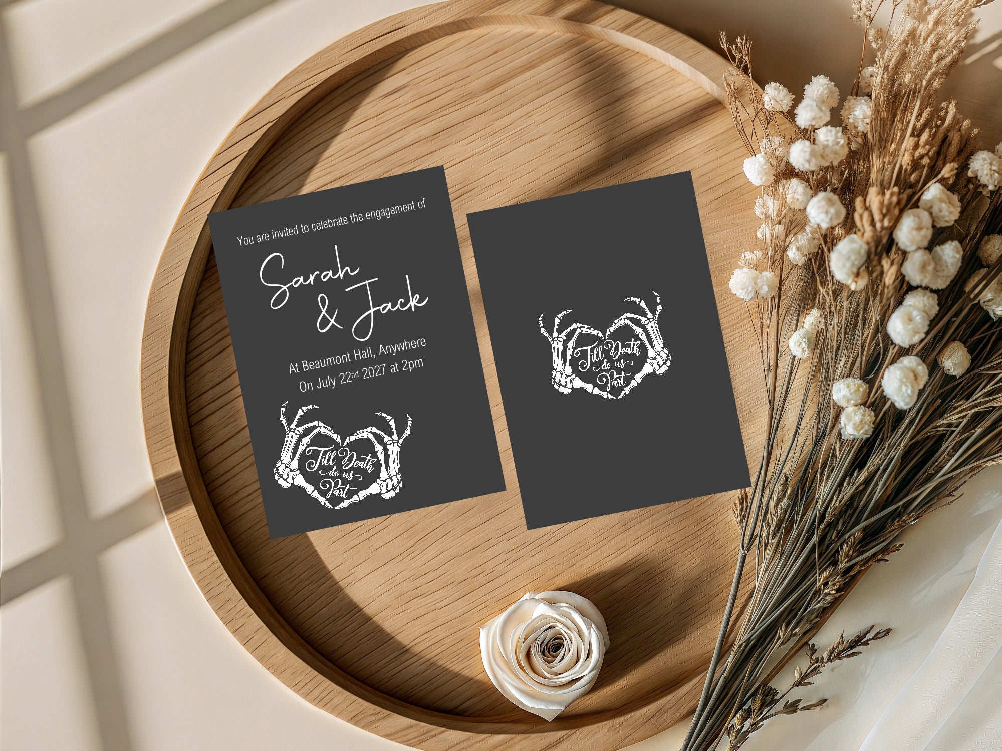 Gothic Engagement Party Invitations | Till Death Do Us Part | Pack of 10