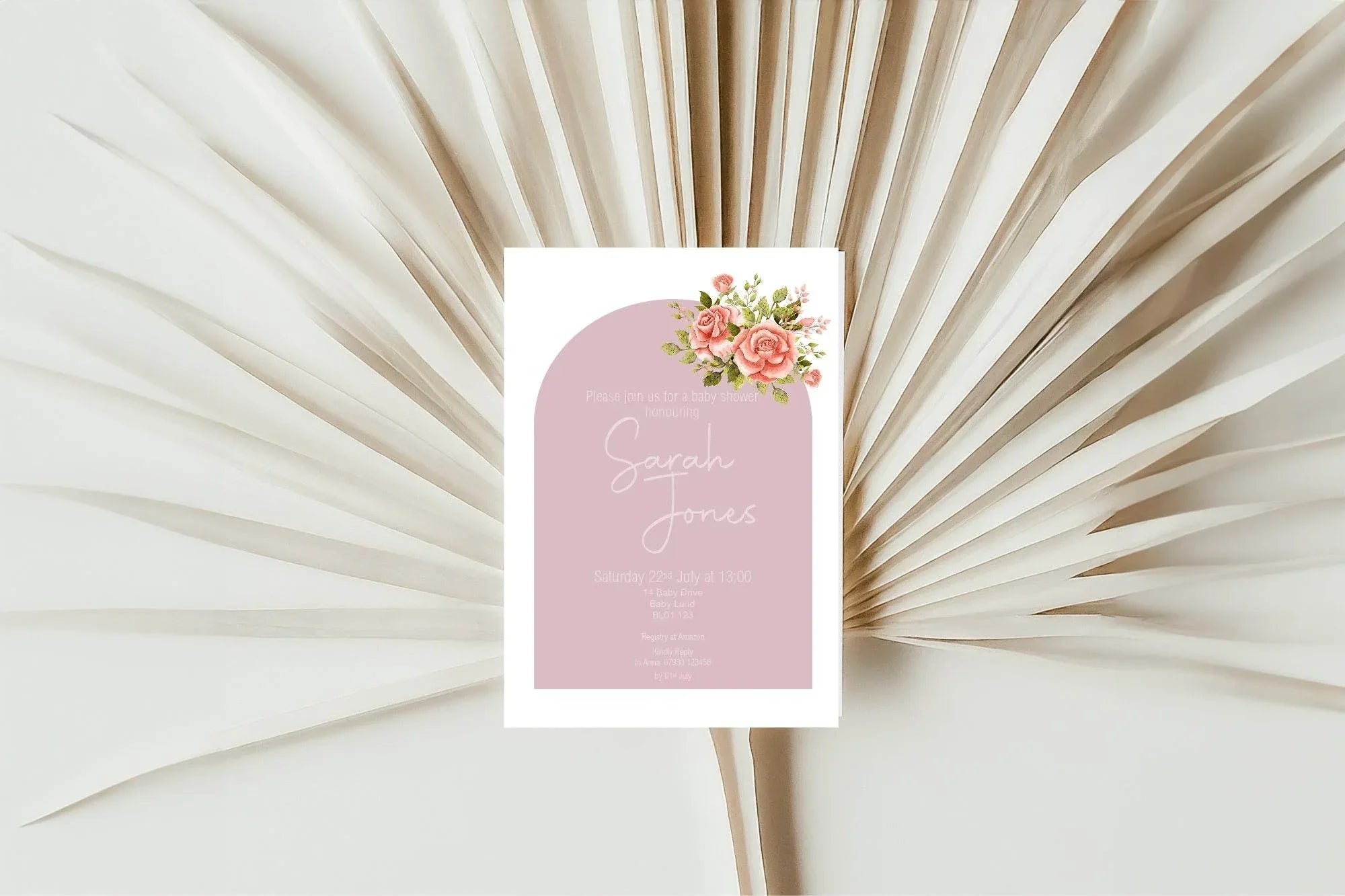 Baby In Bloom Baby Shower Party Invitations & Envelopes | Pack of 10 - Larosier Prints