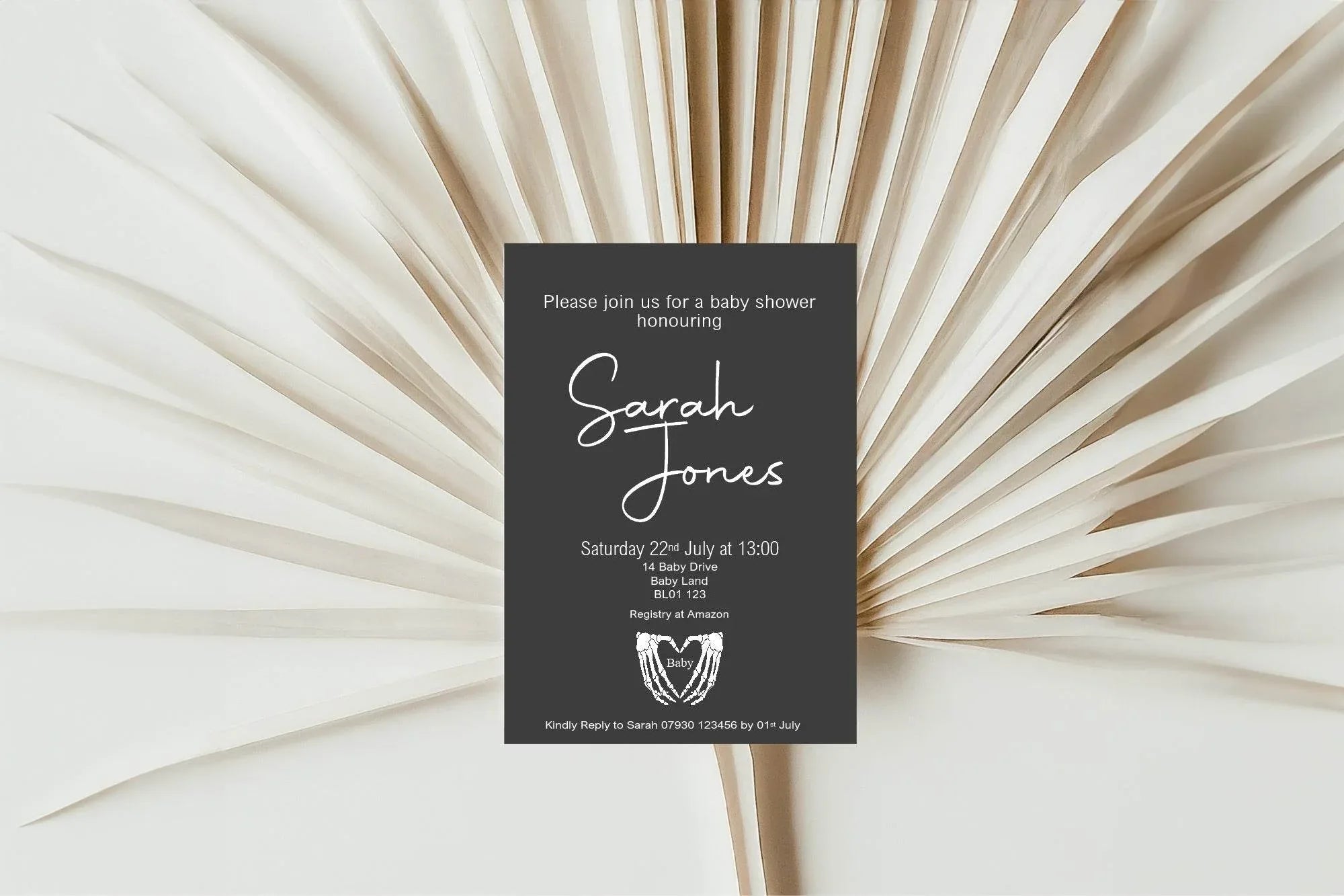 Gothic Baby Shower Party Invitations & Envelopes | Pack of 10 - Larosier Prints