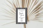 Black And White Stripe Baby Shower Party Invitations & Envelopes | Pack of 10 - Larosier Prints