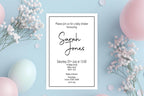 Minimalist Baby Shower Party Invitations & Envelopes | Black & White | Pack of 10 - Larosier Prints