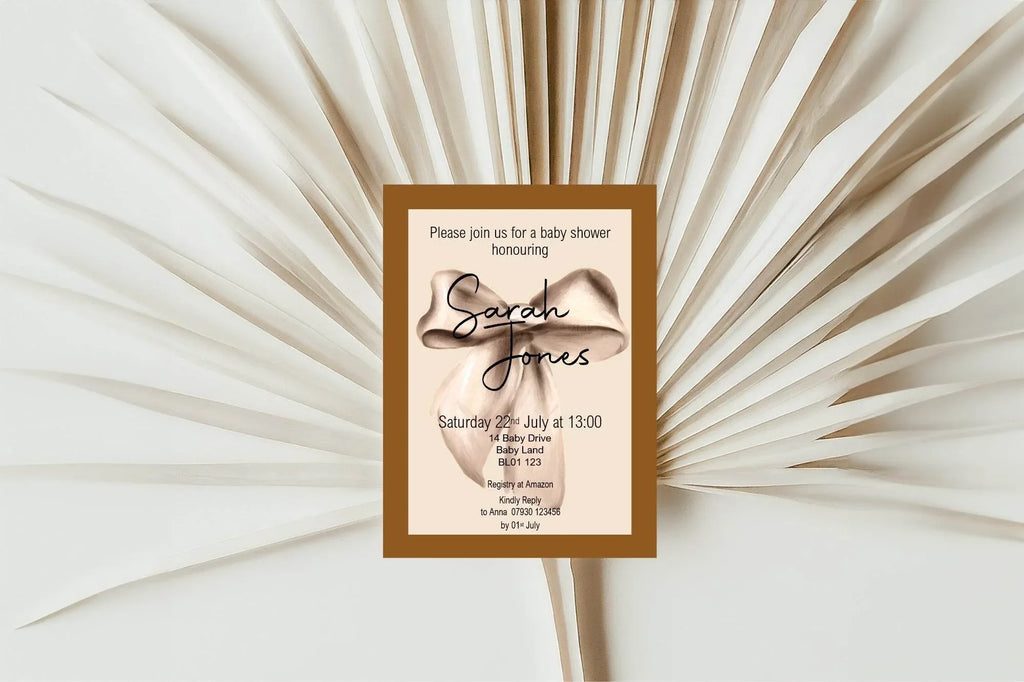 Vintage Baby Shower Party Invitations & Envelopes | Pack of 10 - Larosier Prints