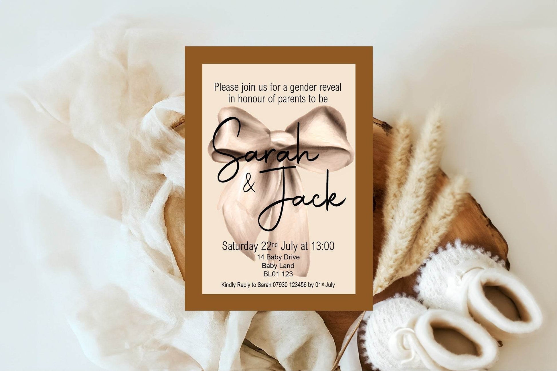 Vintage Gender Reveal Party Invitations & Envelopes | Pack of 10