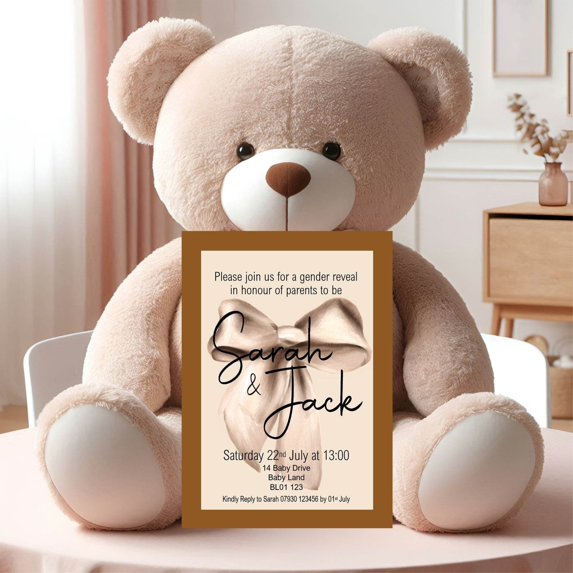 Vintage Gender Reveal Party Invitations & Envelopes | Pack of 10