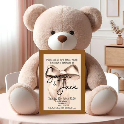 Vintage Gender Reveal Party Invitations & Envelopes | Pack of 10