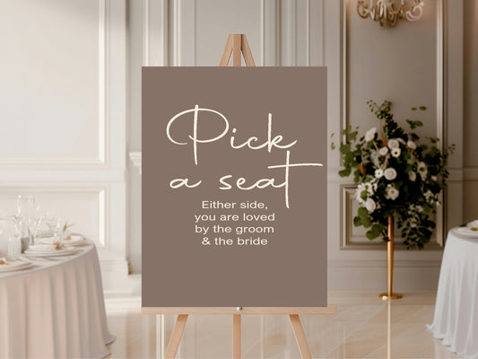 Earth Pick A Seat Wedding Party Sign