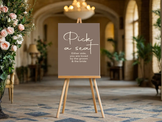 Earth Pick A Seat Wedding Party Sign