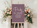 Heather Pick A Seat Wedding Party Sign - Larosier Prints