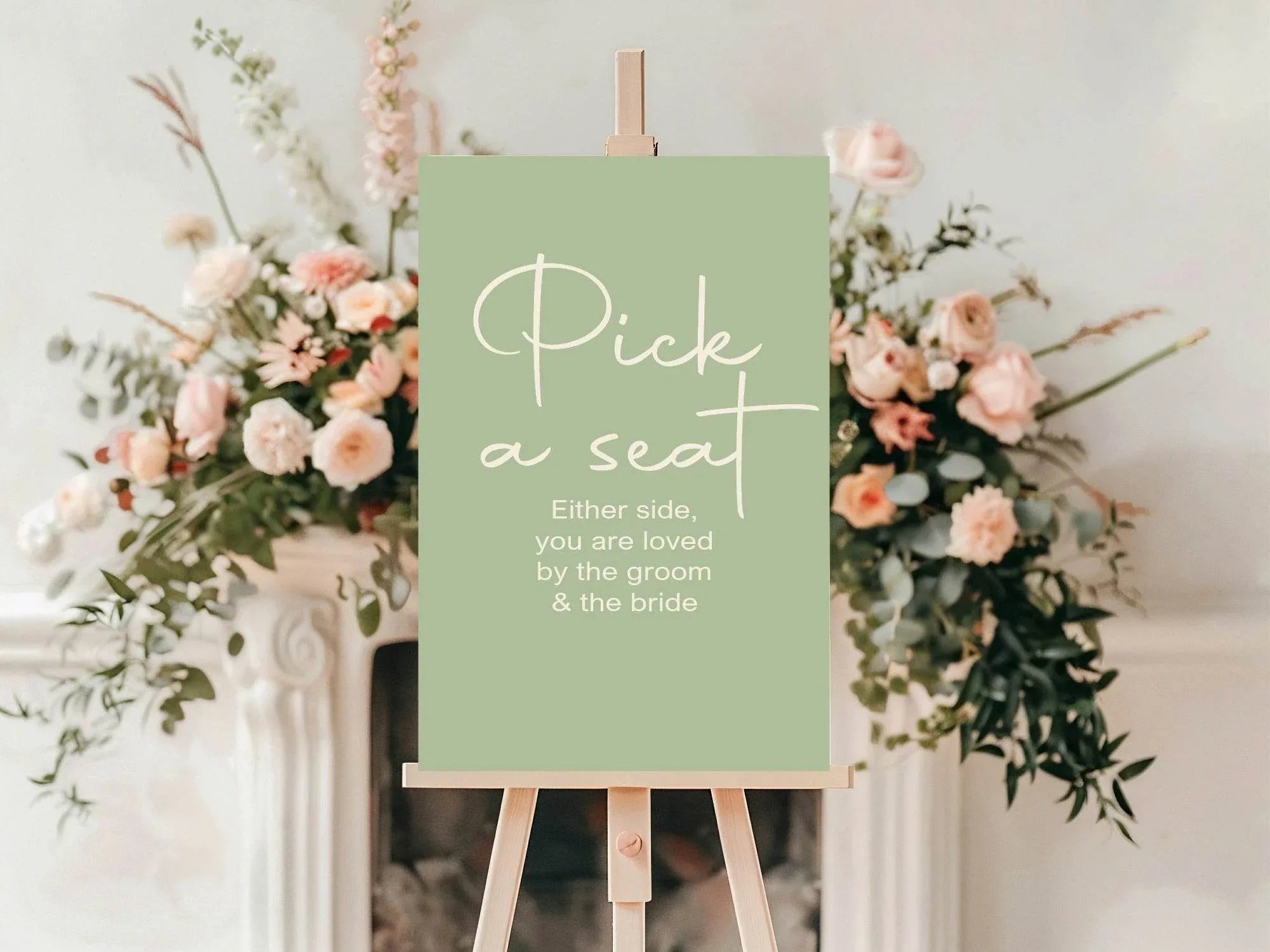 Willow Pick A Seat Wedding Party Sign - Larosier Prints