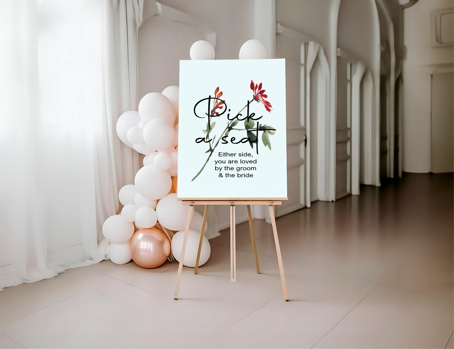 Wild Flowers Pick A Seat Wedding Sign