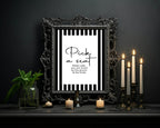 Black & White Stripe Pick A Seat Wedding Party Sign - Larosier Prints