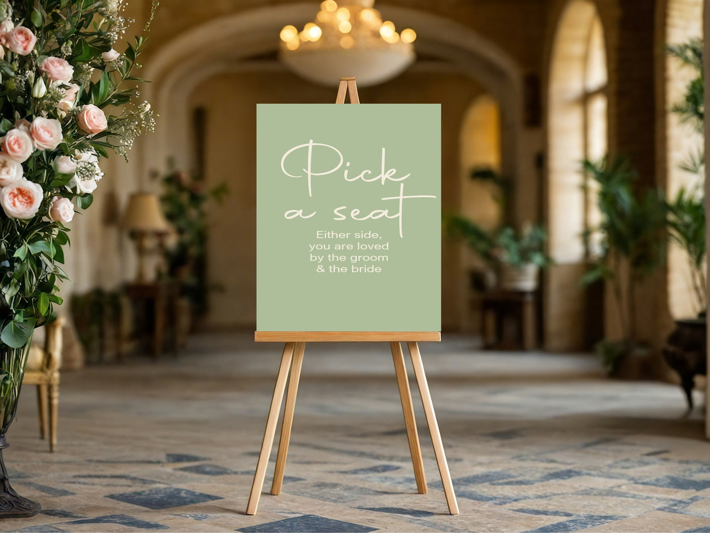 Willow Pick A Seat Wedding Party Sign