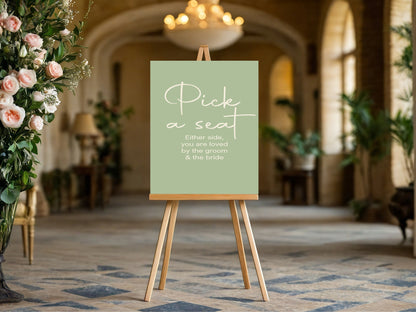Willow Pick A Seat Wedding Party Sign