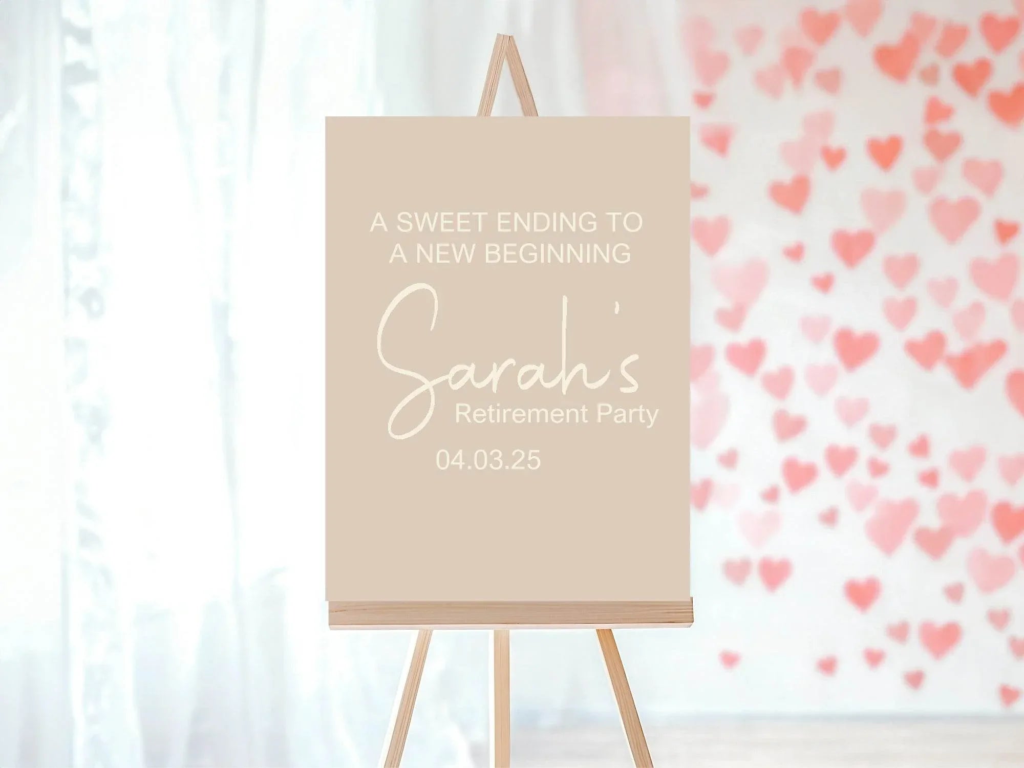 A Sweet Ending To A New Beginning Retirement Party Sign - Larosier Prints