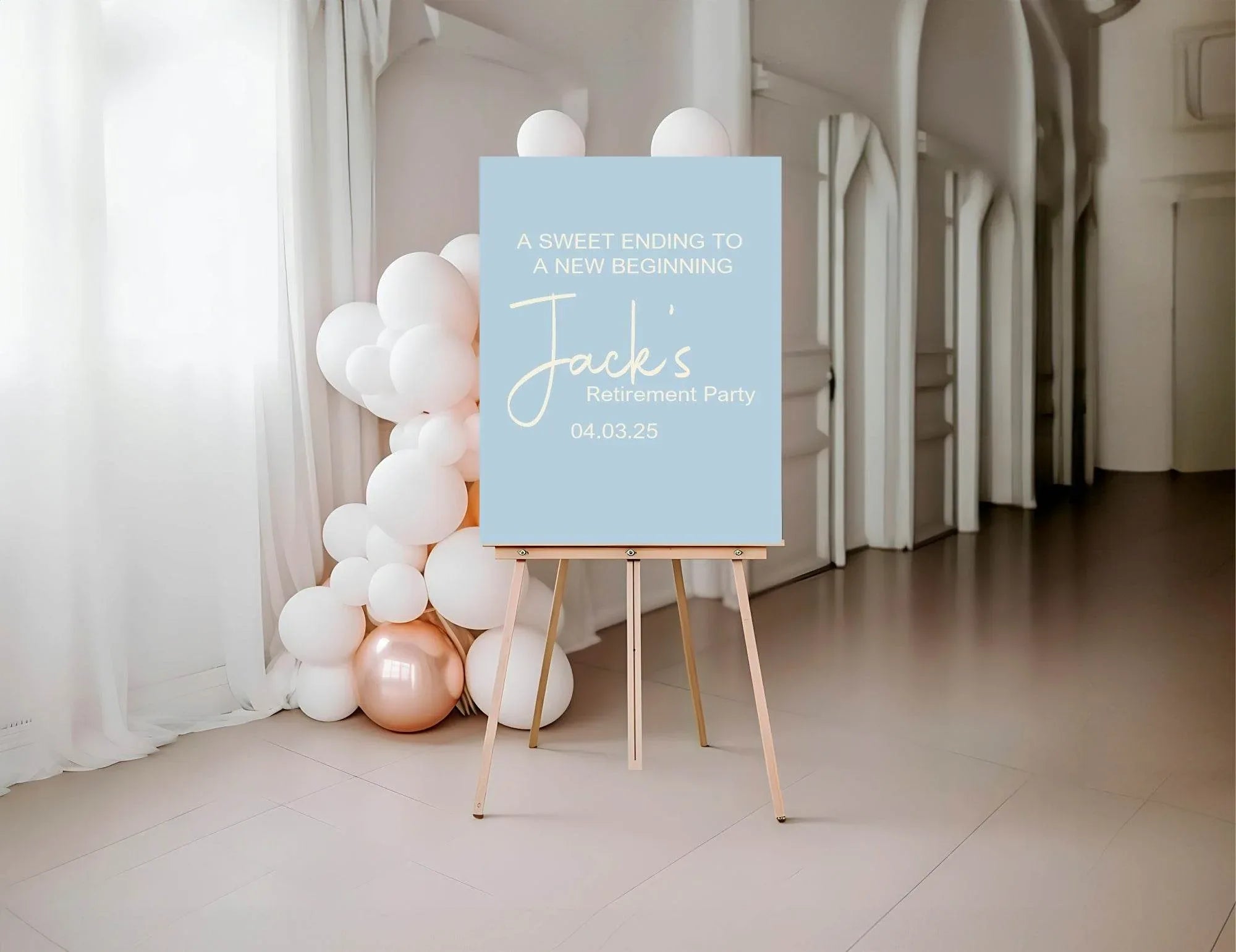 A Sweet Ending To A New Beginning Retirement Party Sign - Larosier Prints