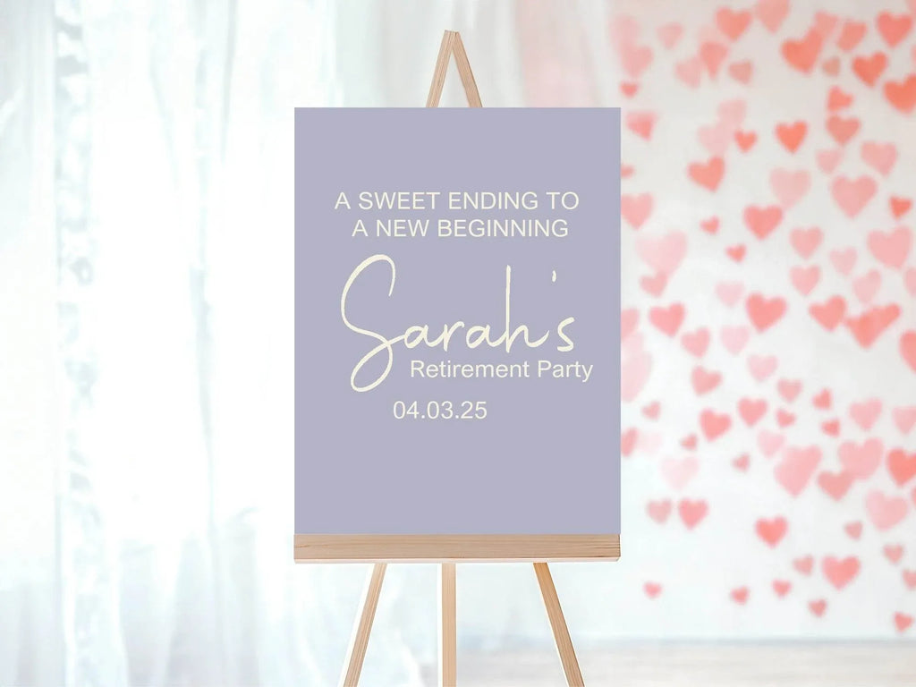 A Sweet Ending To A New Beginning Retirement Party Sign - Larosier Prints