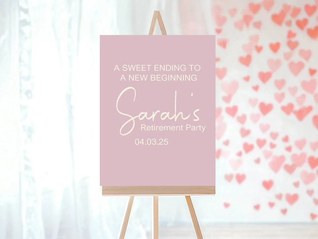 A Sweet Ending To A New Beginning Retirement Party Sign - Larosier Prints