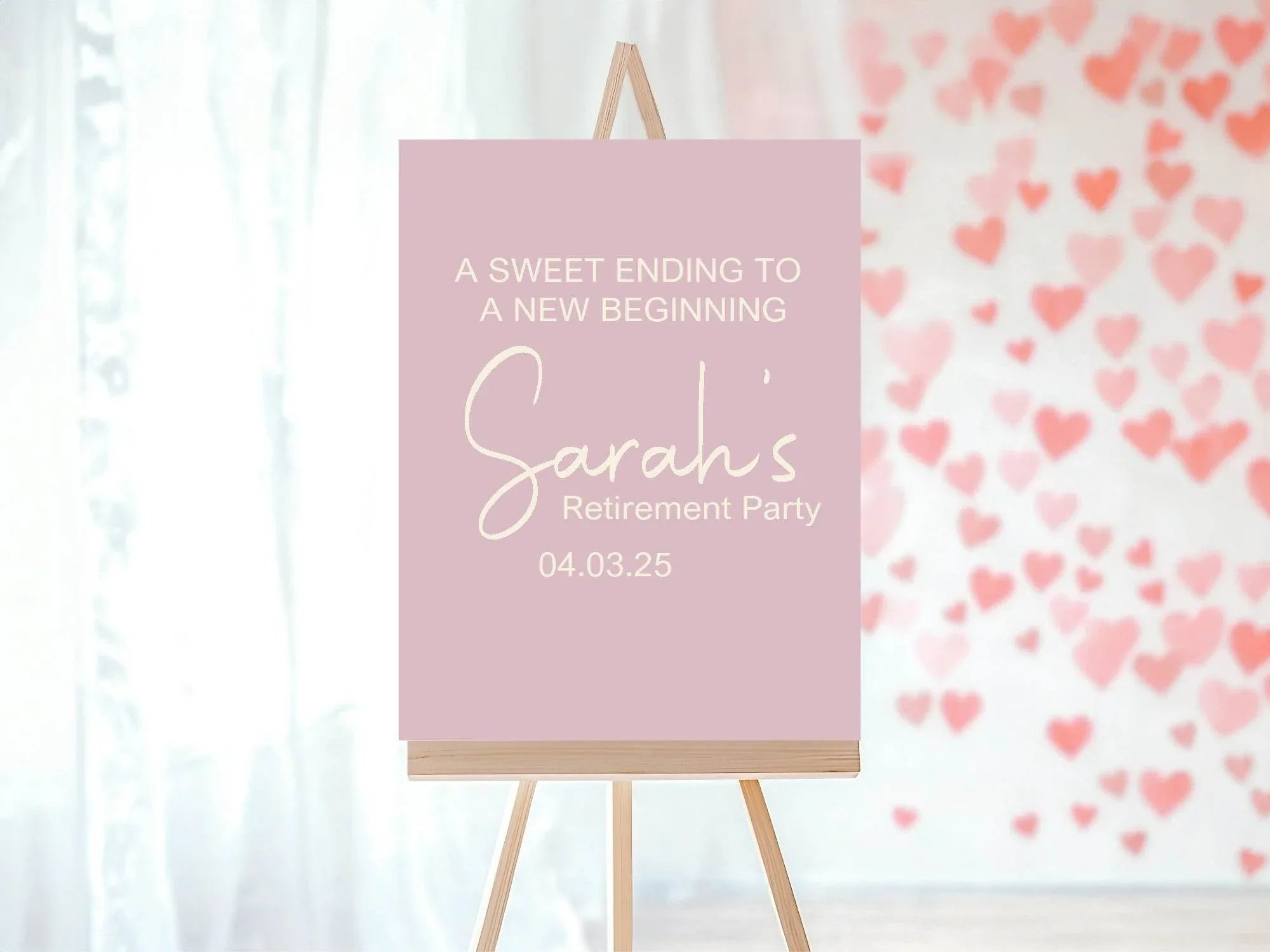 A Sweet Ending To A New Beginning Retirement Party Sign - Larosier Prints