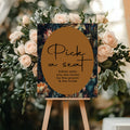 Moody Floral Wedding Pick A Seat Sign
