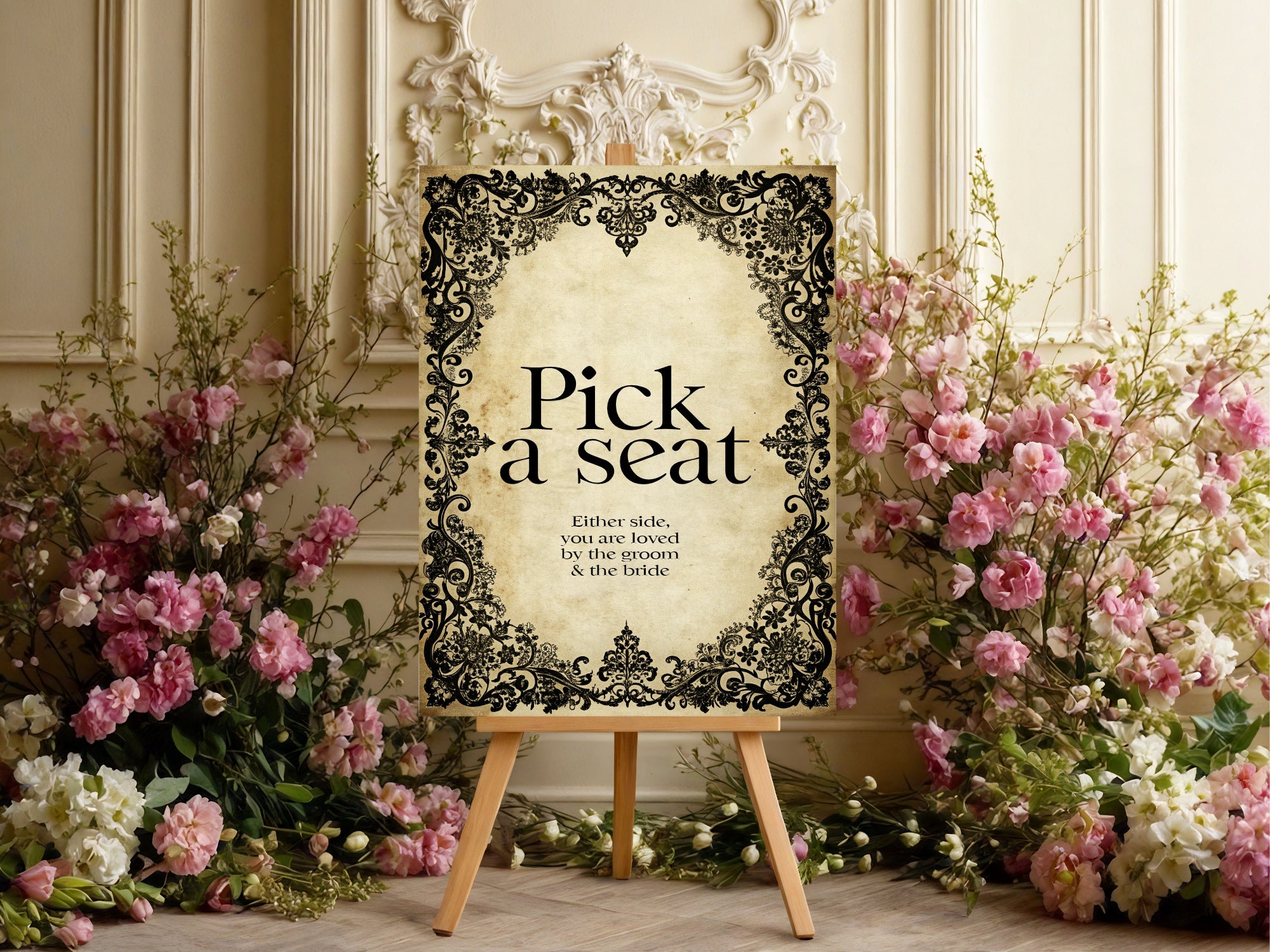 Black Lace Complete Wedding Signage Bundle